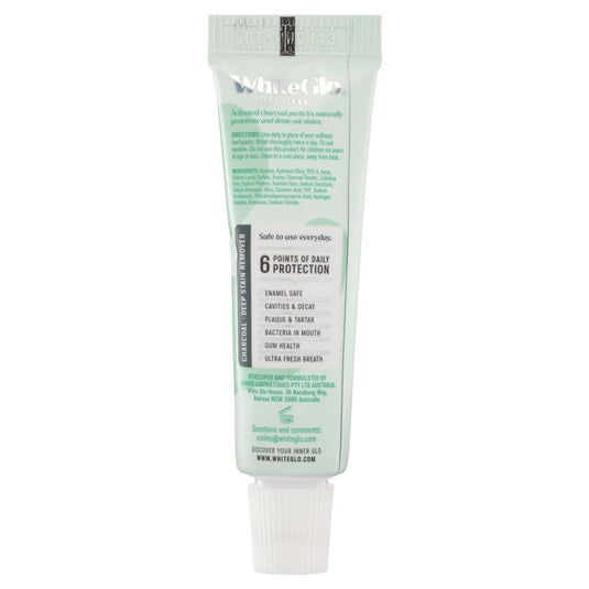 White Glo Travel Toothpaste Charcoal 24g