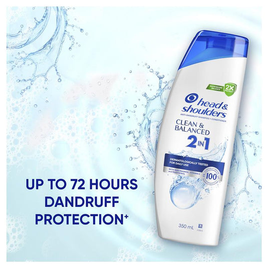 Head & Shoulders Clean & Balanced 2in1 Shampoo & Conditioner 350ml
