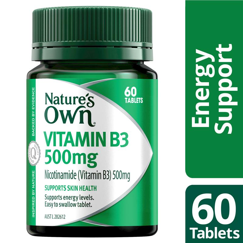 Load image into Gallery viewer, Nature's Own Vitamin B3 500mg 60 Tablets
