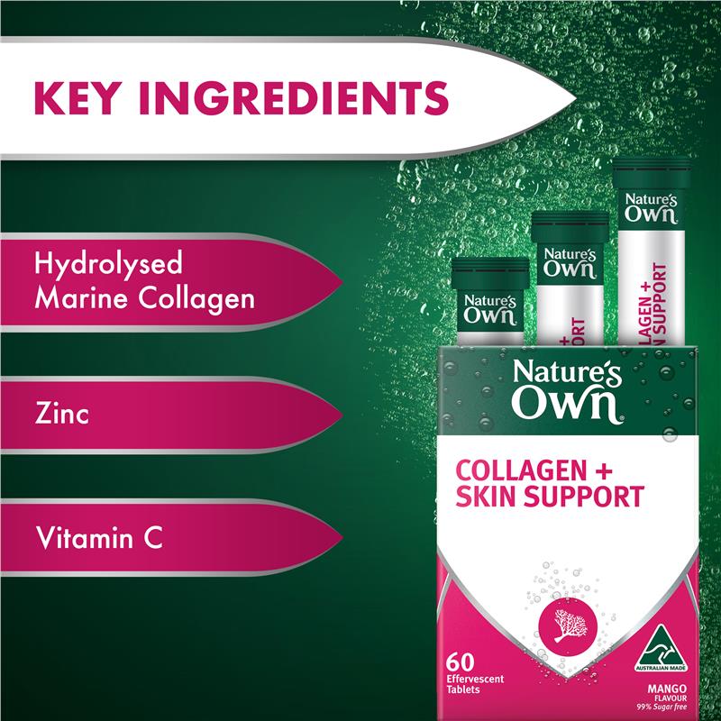 Load image into Gallery viewer, Nature's Own Collagen + Skin Support Effervescent 60 Tablets
