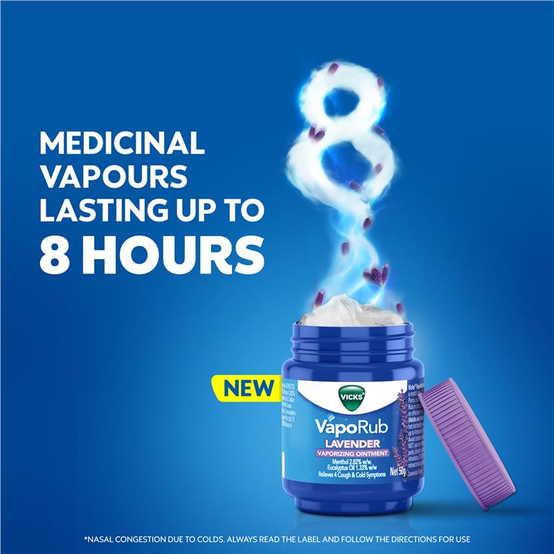 Load image into Gallery viewer, Vicks VapoRub Lavender Decongestant Rub 50g
