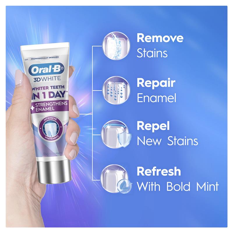 Load image into Gallery viewer, Oral B Toothpaste 3D White Intensive Whitening Diamond Clean 94g
