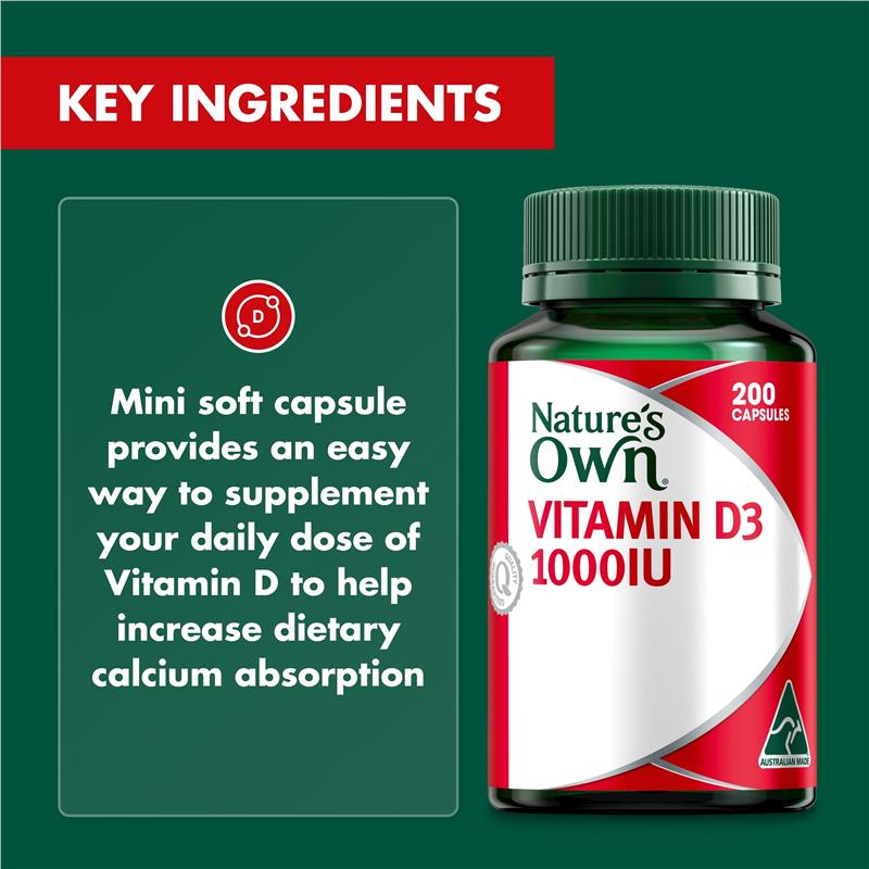 Load image into Gallery viewer, Nature's Own Vitamin D3 1000iu 200 Capsules
