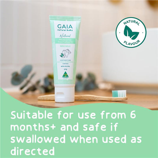 Gaia Natural Baby Probiotic Toothpaste Mild Mint 50g