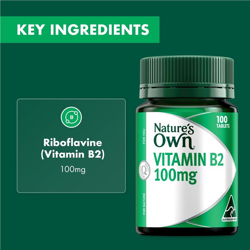 Load image into Gallery viewer, Nature's Own Vitamin B2 100mg 100 Tablets

