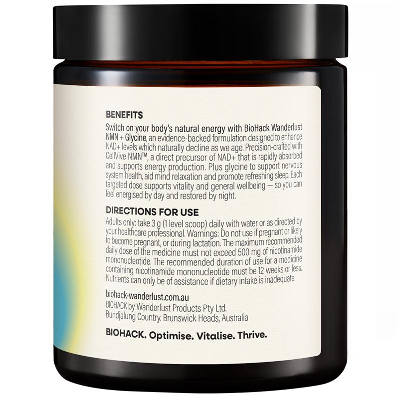 Load image into Gallery viewer, BioHack Wanderlust NMN + Glycine Powder 90g
