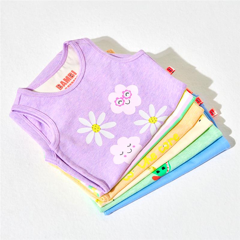 Load image into Gallery viewer, Bambi Mini Co. Supersinglet Bodysuit Girls Purple Flowers and Candy Stripe 2 pack 3-6
