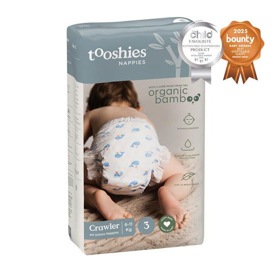 Tooshies Eco Nappies with Organic Bamboo Size 3 Crawler 6-11kg, 44 Pack
