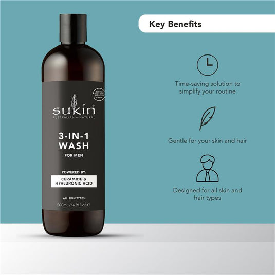 Sukin For Men 3In1 Wash 500ml