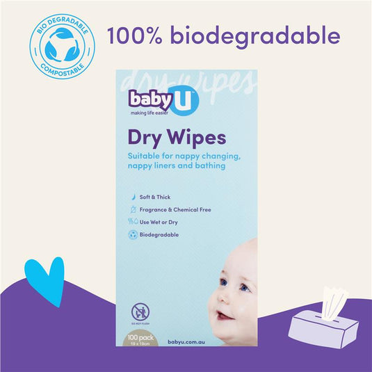 Baby U Dry Wipes 100 Pack