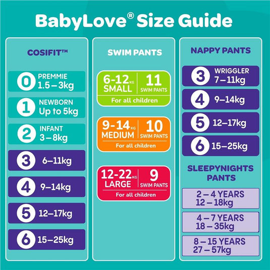 BabyLove Swim Pants Large (12-22kg) 9 Pack