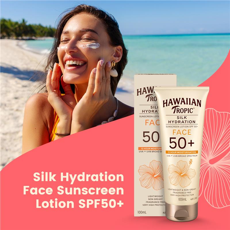 Load image into Gallery viewer, Hawaiian Tropic SPF 50+ Silk Hydration Face Fragrance Free 100ml
