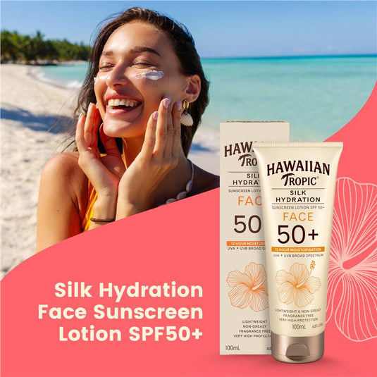 Hawaiian Tropic SPF 50+ Silk Hydration Face Fragrance Free 100ml