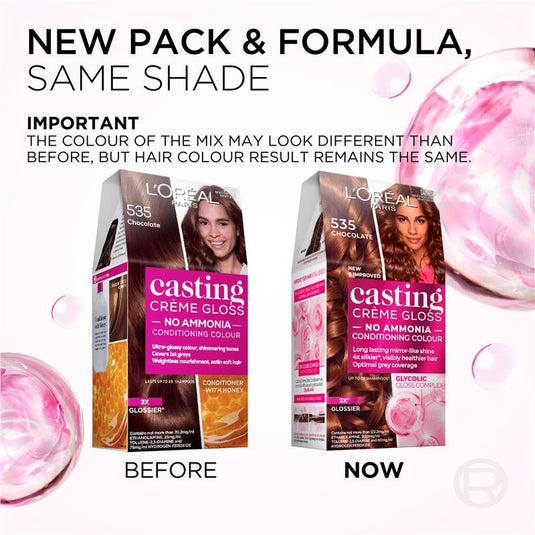 L'Oreal Paris Casting Creme Gloss Semi-Permanent Hair Colour - 535 Chocolate (Ammonia Free)