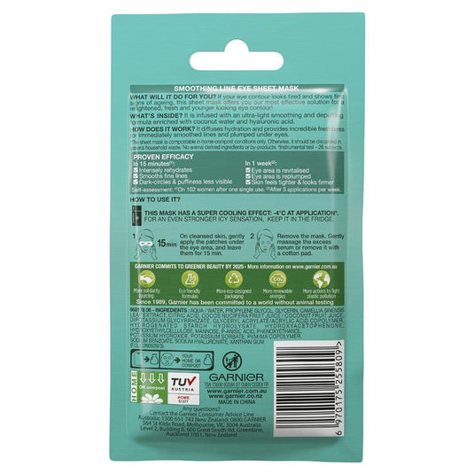 Garnier Hydra Bomb Hyaluronic Acid + Coconut Water Eye Sheet Mask