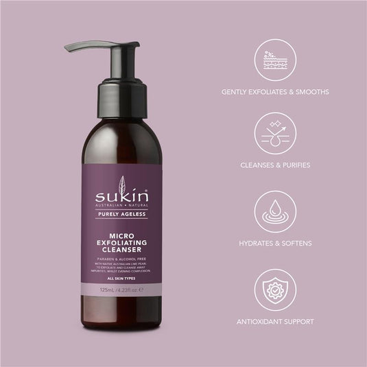 Sukin Purely Ageless Micro Exfoliating Cleanser Pump 125ml