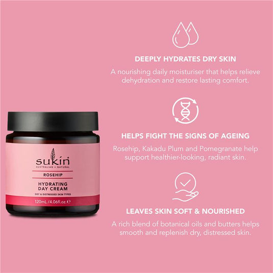 Sukin Rosehip Hydrating Day Cream 120ml