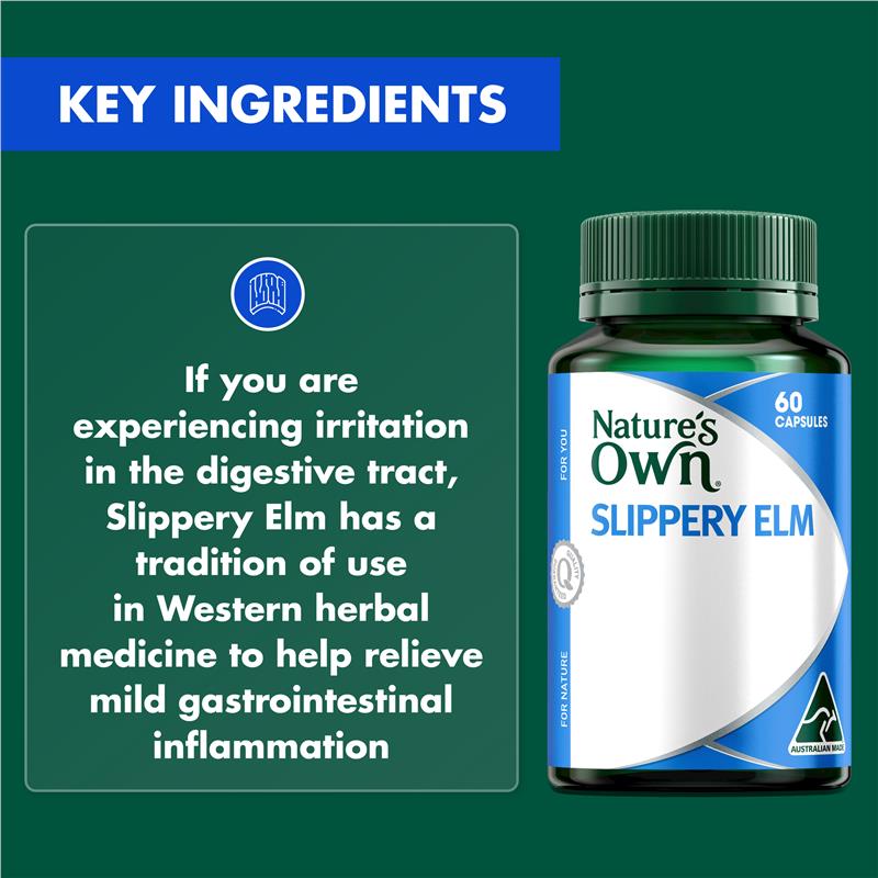Load image into Gallery viewer, Nature's Own Slippery Elm 400mg 60 Capsules
