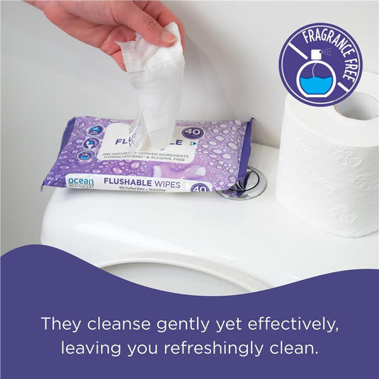 Ocean Healthcare Flushable Wipes 40 Pack