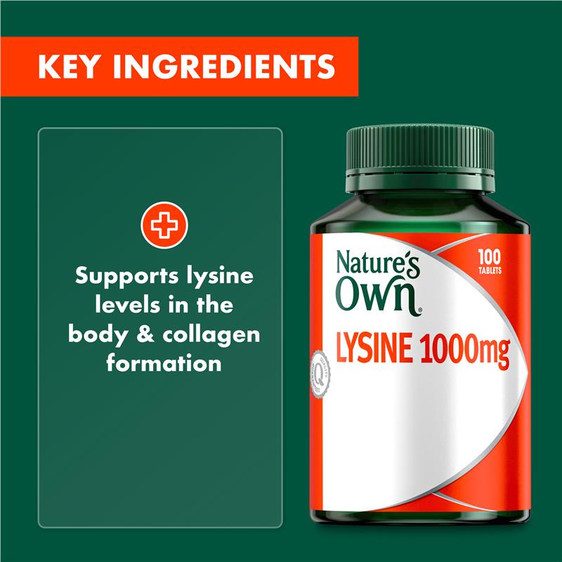 Load image into Gallery viewer, Nature's Own Lysine 1000mg 100 Tablets
