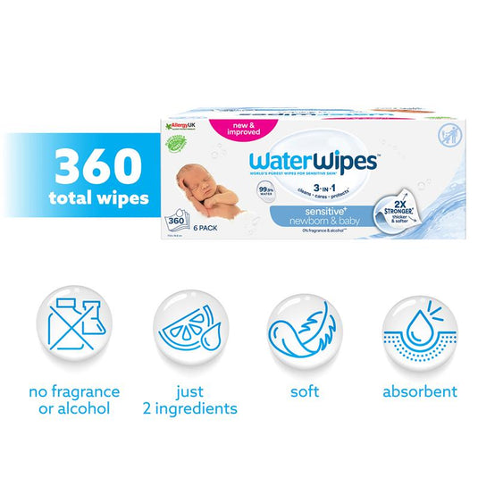 WaterWipes Baby & Newborn Sensitive Wipes 360 Pack