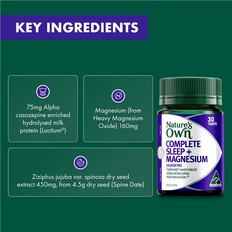 Load image into Gallery viewer, Nature's Own Complete Sleep + Magnesium 30 Tablets
