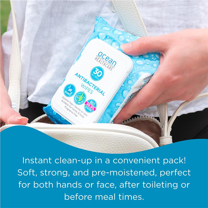 Load image into Gallery viewer, Ocean Antibacterial Wipes 30 Pack
