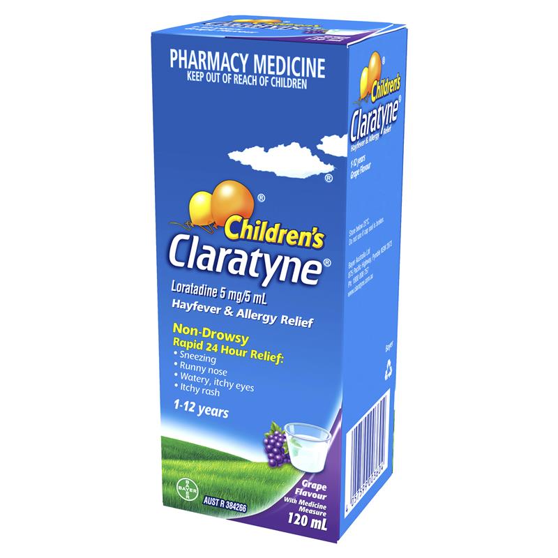 Load image into Gallery viewer, Children's Claratyne Allergy &amp; Hayfever Relief Syrup For Kids Grape Flavour 120mL
