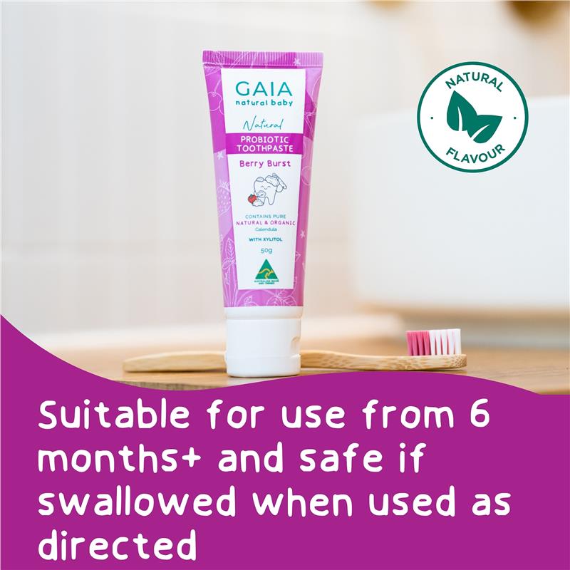 Load image into Gallery viewer, Gaia Natural Baby Probiotic Toothpaste Berry Burst 50g
