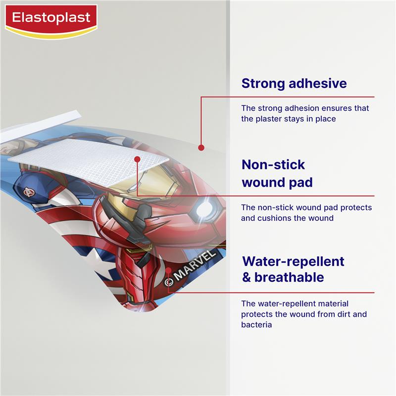Load image into Gallery viewer, Elastoplast Disney Character Strips Marvel 20 Pack
