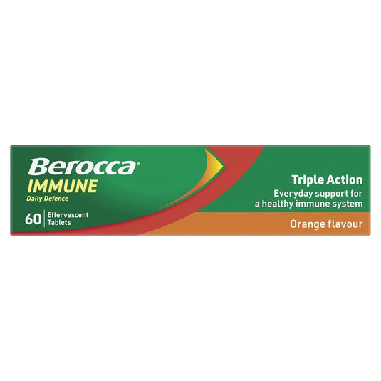 Berocca Immune Daily Defence Orange 60 Effervescent Tablets Exclusive Size