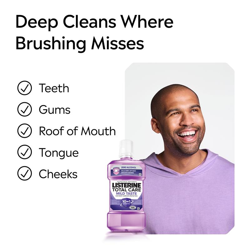 Load image into Gallery viewer, Listerine Total Care Zero Alcohol Antibacterial Mouthwash  Less Intense Taste 250mL
