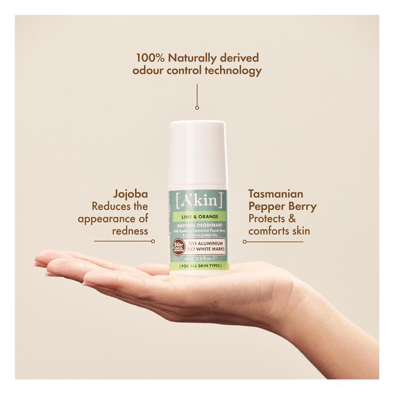 Load image into Gallery viewer, Akin Lime &amp; Orange Deodorant Roll On 65ml
