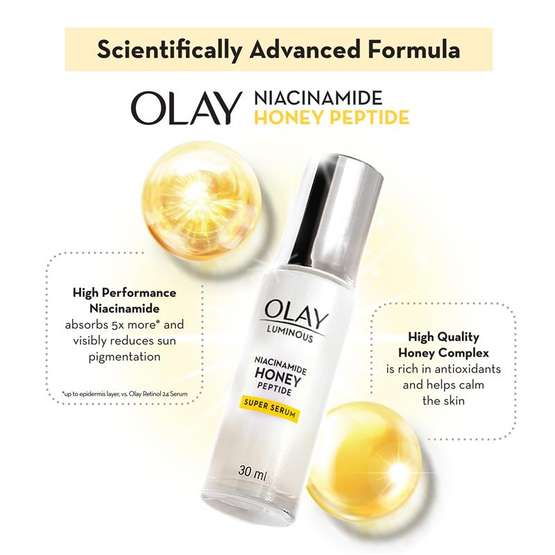 Load image into Gallery viewer, Olay Luminous Niacinamide Honey Peptide Super Serum 30ml
