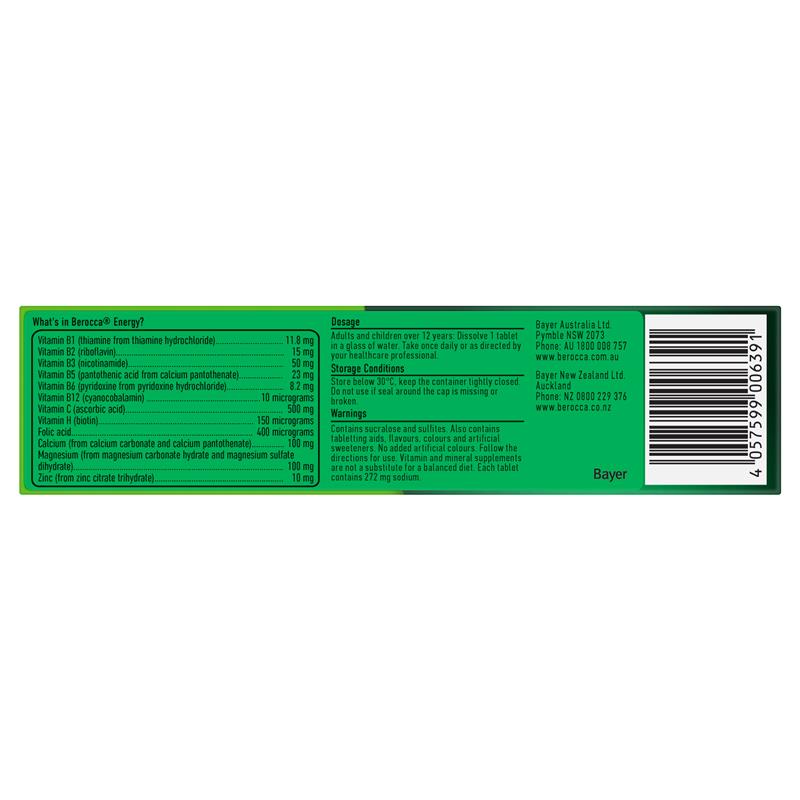 Load image into Gallery viewer, Berocca Energy Original Berry 30 Effervescent Tablets
