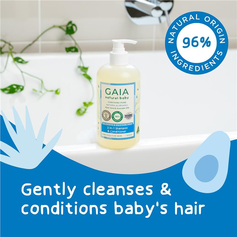 Load image into Gallery viewer, Gaia Natural Baby 2 in 1 Shampoo and Conditioner 500ml
