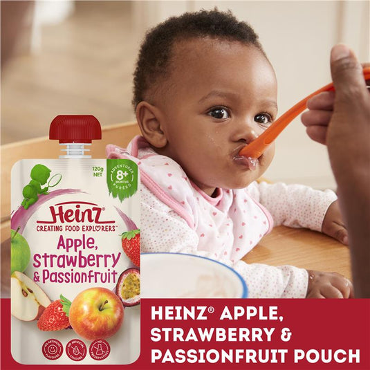 Heinz Apple Strawberry & Passionfruit Pouch 120g 8m+