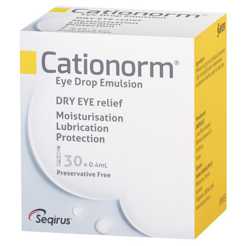 Load image into Gallery viewer, Cationorm Preservative Free Eye Drops 0.4ml x 30 Vials
