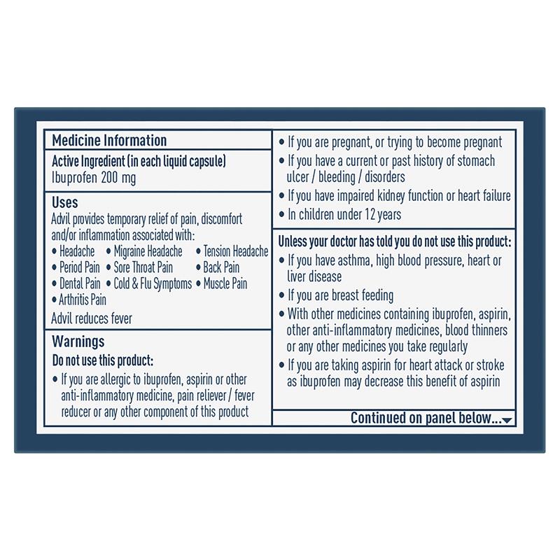 Load image into Gallery viewer, Advil Ibuprofen Pain Relief Liquid Mini 20 Capsules
