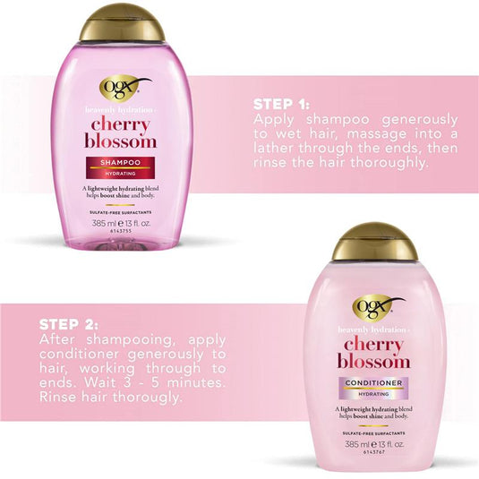 Ogx Heavenly Hydration + Shine Cherry Blossom Conditioner For Thin And Fine Hair 385mL