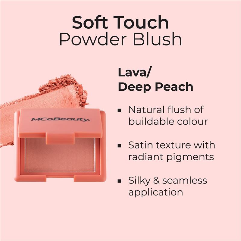 Load image into Gallery viewer, MCoBeauty Soft Touch Powder Blush Lava Deep Peach
