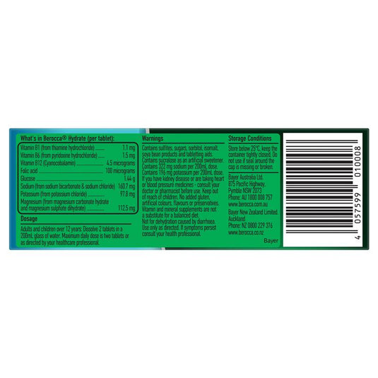 Berocca Hydrate Orange 20 Effervescent Tablets