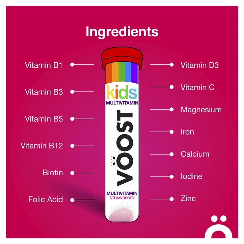 Load image into Gallery viewer, Voost Kids Multivitamin Effervescent Tablets 20 Pack
