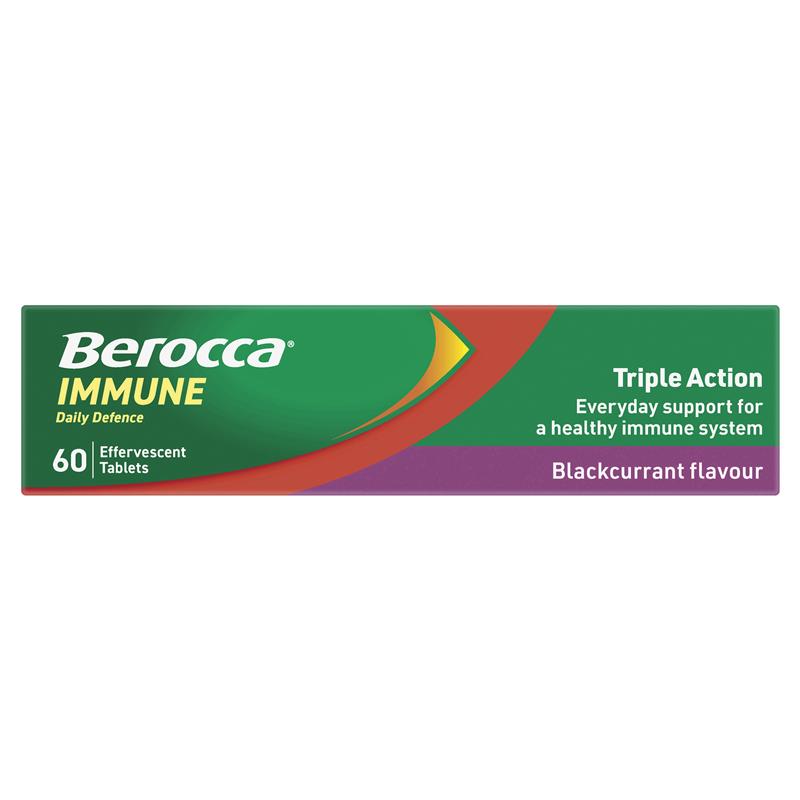 Load image into Gallery viewer, Berocca Immune Daily Defence Blackcurrant 60 Effervescent Tablets Exclusive Size
