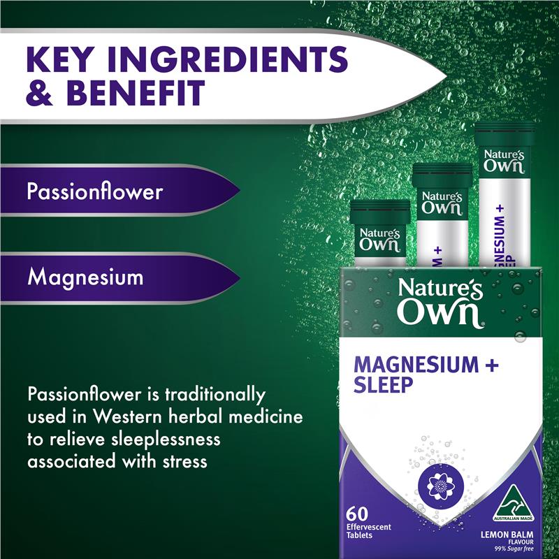 Load image into Gallery viewer, Nature's Own Magnesium + Sleep Effervescent 60 Tablets
