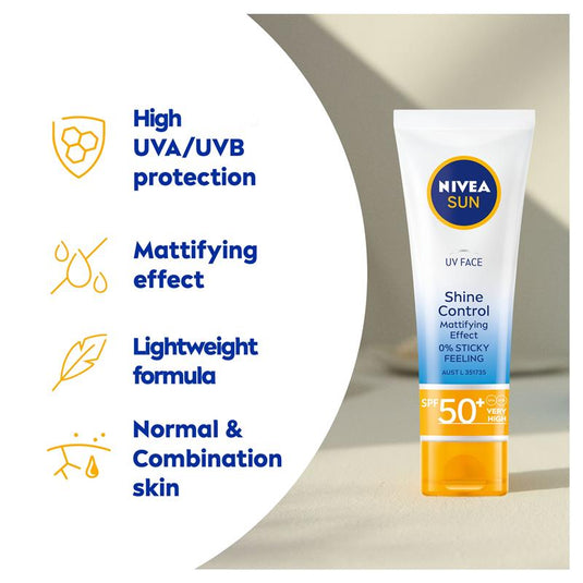 NIVEA Sun UV Face Sunscreen Shine Control SPF50 50ml