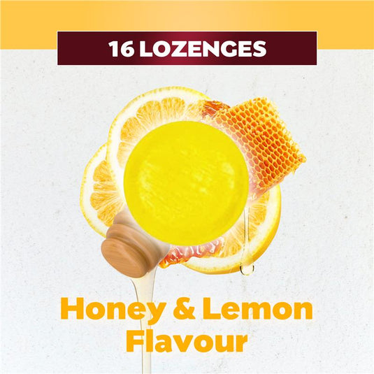 Betadine Sore Throat Lozenges Soothing Honey & Lemon Flavour 16 Pack