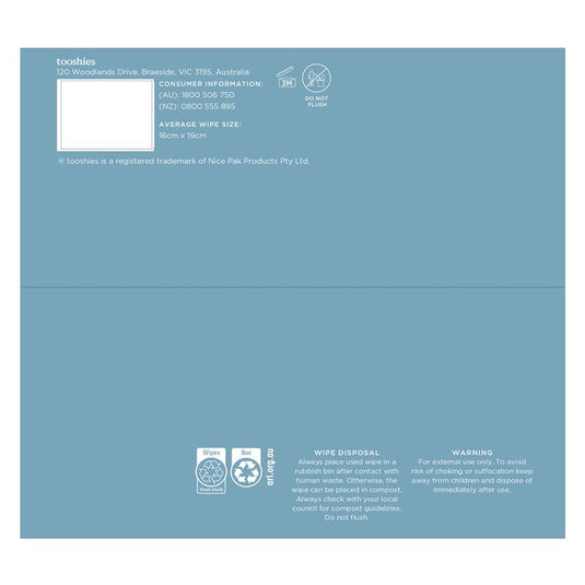 Tooshies Baby Wipes Pure Water 6 x 70 Pack