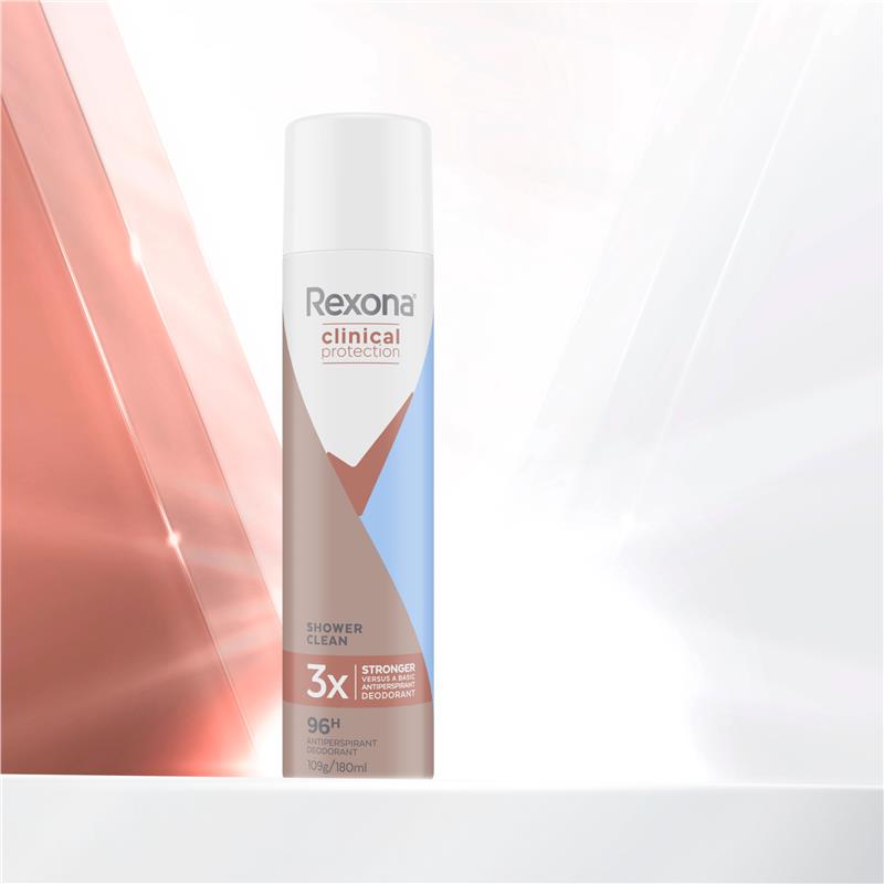 Load image into Gallery viewer, Rexona Women Clinical Protection Antiperspirant Aerosol Shower Clean 180ml
