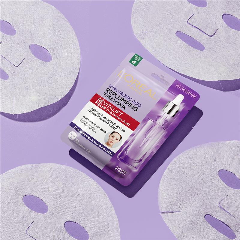 Load image into Gallery viewer, L'Oreal Paris Revitalift Filler Hyaluronic Acid Plumping Anti Wrinkle Sheet Mask

